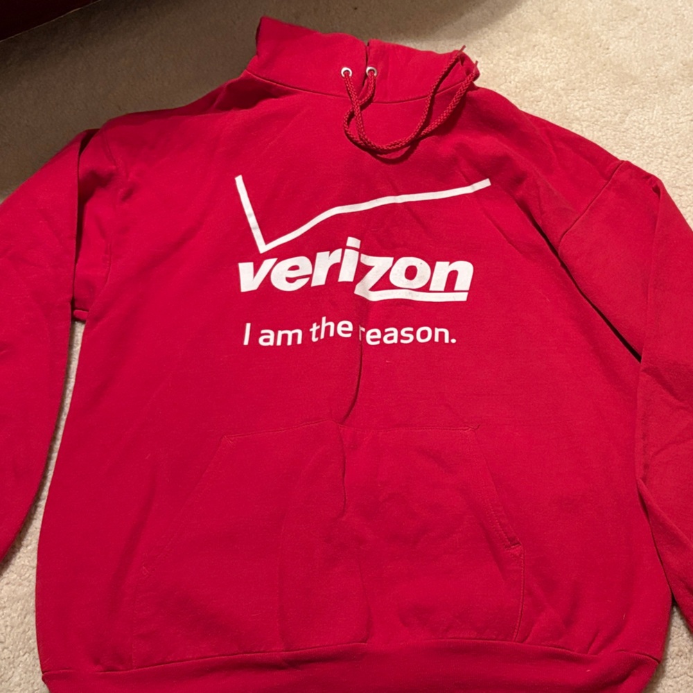 Verizon Red Hoodie - Unisex - Large
